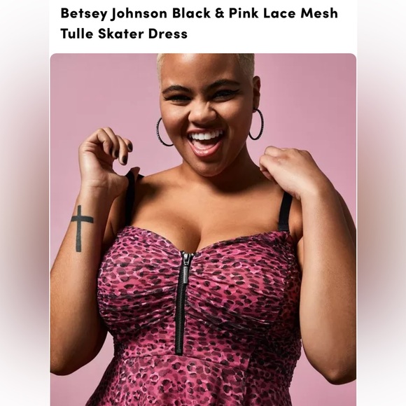 Torrid X Betsey Johnson Pink Leopard Tulle Dress EUC Size 22 - Picture 9 of 11